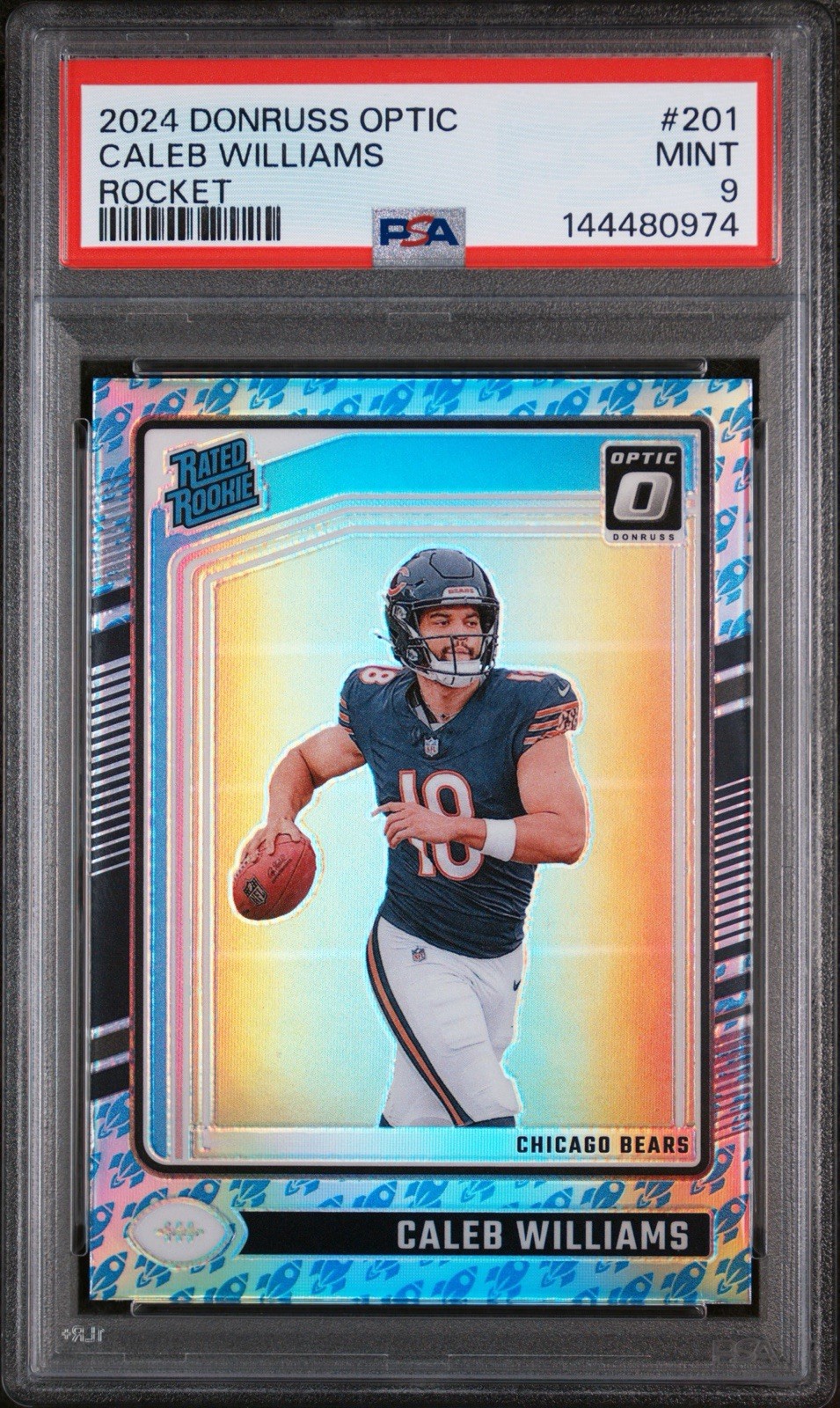 2024 Donruss Optic Caleb Williams Rocket Emoji PSA 9 #201 Rookie Bears