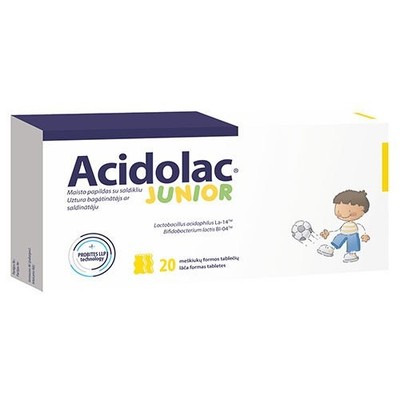 ACIDOLAC JUNIOR probiotische Lutschtabletten für Kinder (Geschmack weißer Schokolade) 20 Tab