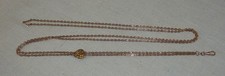 ancien sautoir de montre + coulant fleur plaqué or chatelaine grande chaine n°1