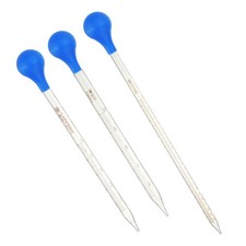 Graduated Pipettes, 3 Pack 5ml/10ml/25ml Glass Pipette with Bulb
