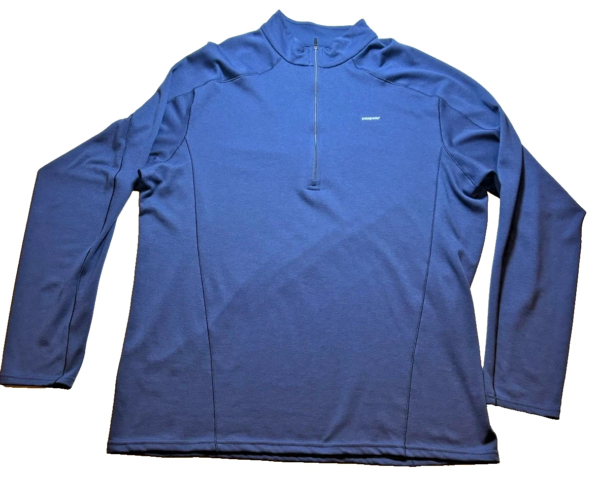 Patagonia Capilene Midweight Zip Ski Pullover Baselayer Polartec Men's 2XL Blue