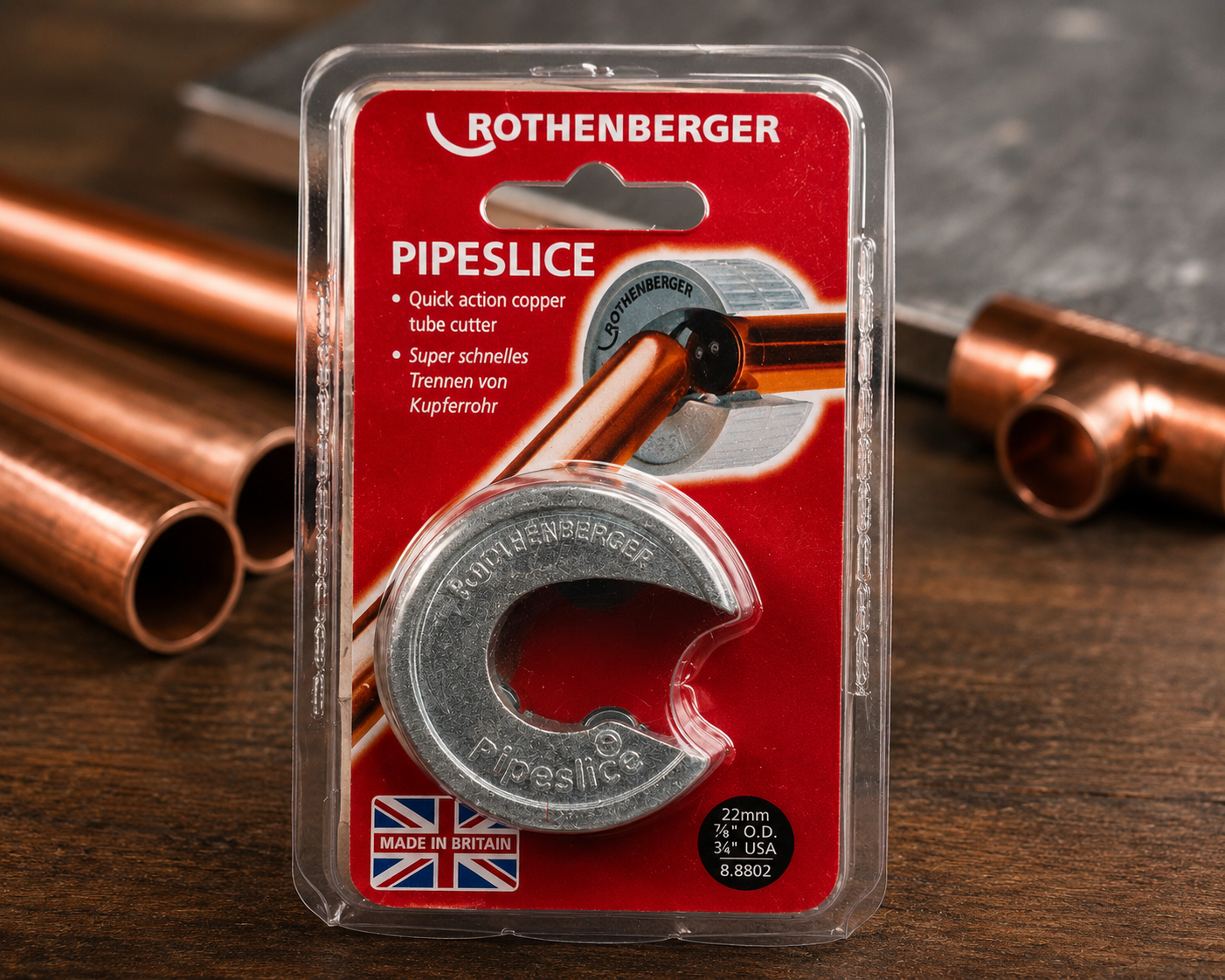 Rothenberger Pipeslice 22mm Copper Pipe Tube Cutter Made In Britain Tool