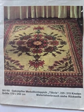 Vtg Burda Beyer ZAHLMUSTER Pattern 381/60 Rug Carpet Moroccan HTF 173 x 242 cm