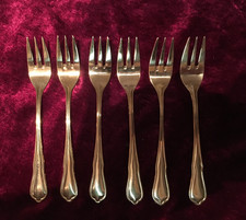 6 Kuchengabeln Dessertgabeln Obstgabeln Nivella Rostfrei goldfarbend