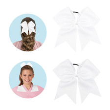 Cheer Bows for Cheerleaders Cheerleading Bows 2 Pcs 8 Inch Large White Hair Bow