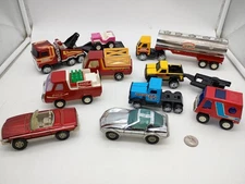 Vintage Buddy L Japan Pressed Steel Truck Van & Car LOT Pepsi Coca-Cola Texaco