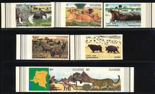 ZAIRE EX BELGIAN CONGO 1982 VIRUNGA PARK IMPERFORATE SET MNH    A688