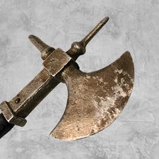 Rare Vintage Spanish Hand-Carved Halberd / Poleaxe Replica – 21.5" Display Piece