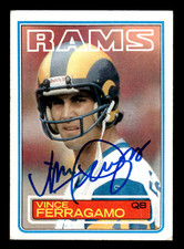Vince Ferragamo L.A. Rams 1983 Topps Football On-Card Auto #90 w/COA