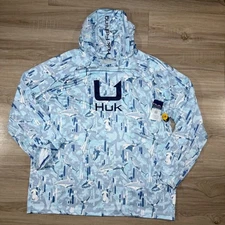 HUK Fishing Icon Apex Vert Hoodie Performance Marlin Camo UPF 50+ NWT Size 2XL