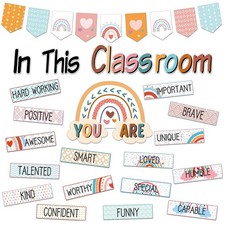 31 Pcs Bulletin Board Decorations Set Boho Classroom Decor Rainbow Motivation...