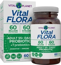 Vital PlanetVital Flora Adult 55+ Daily Probiotic - Shelf Stable, 30 Capsules 