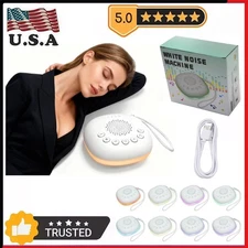 Portable White Noise Sound Machine Sleep Adult Children RGB Light 20 Sounds Gift