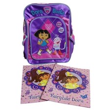 2006 Dora the Explorer And Boots Purple Backpack With 2 Folders NWT