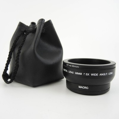 Camex Digital 58mm 0,5x Weitwinkel Umbau Vintage Makro Objektiv + Tasche
