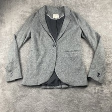 LOFT Blazer Jacket Pockets One Button Womens 0 Gray Casual Career