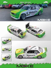 MOKE 1:64 BMW E30 M3 DTM Macau 1991 Watson S Pirro #6 Open Hood Diecast Models