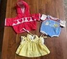 Vintage Cabbage Patch Kids Dolls Clothes Lot dress gingham floral quilted coat
