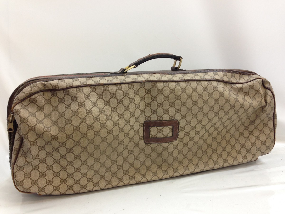 Authentic Gucci GG Pattern Badminton Bag Brown Vintage 8J120020N