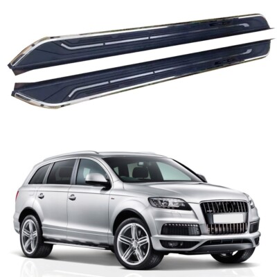 Fit Audi Q7 2006-2015 2PCS Running Boards + brackets Side Steps ALU Nerf Bars