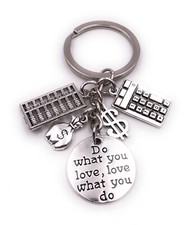 Soldi Sacchetto Di Soldi Banconota Calcolatrice Argento Portachiavi