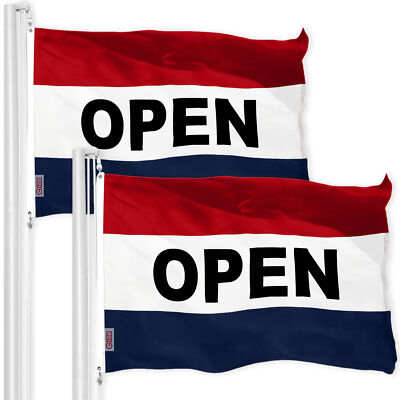 2 Pack OPEN Flag Store Banner Advertising Business Sign 3x5 Ft 150D Polyester