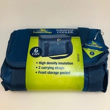 Leisure Ways Blue Thermal Cooler 6 can high density insulation 2 carry straps