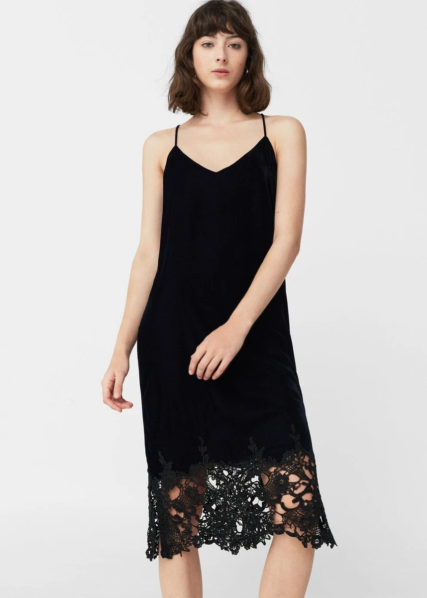 Mango black shop lace dress