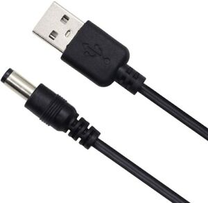 2m USB Black Charger Power Cable for Hush Cherub Audio Digital Baby Monitor