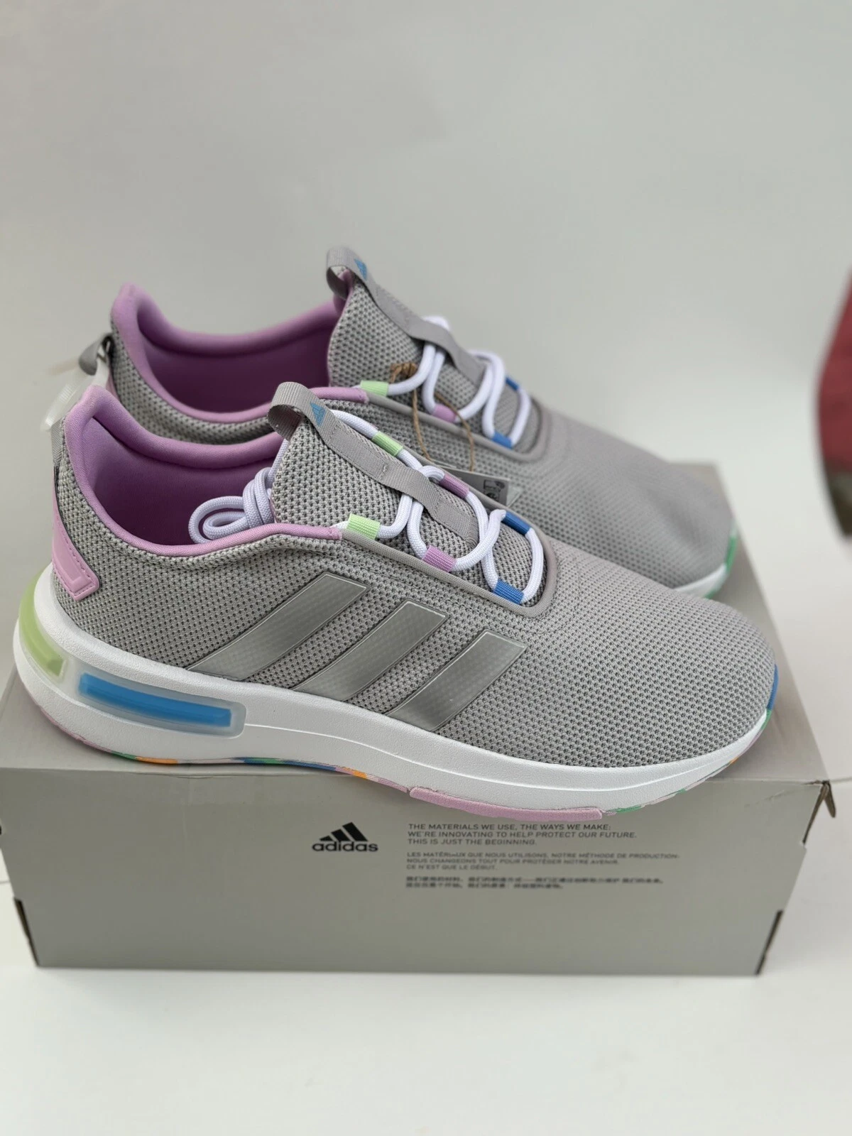 Adidas Racer Grigio Lilla ID5983 Scarpe Sneakers Ragazza Taglia 7Y