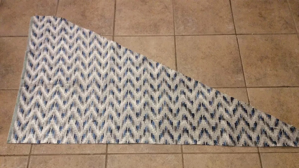 Kravet Lee Jofa Fabric Carnival Chevron Indigo Cut Velvet Triangle Shape Less YD - Image 4 of 4