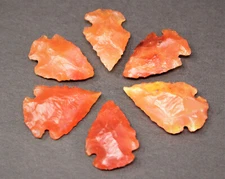 5 Carnelian Stone Arrowheads (Carved Crystal Arrowhead, Decor)