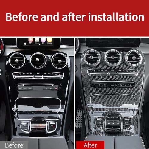 Genuine Carbon Fibre Centre Console Cover Dash Mercedes C Class W205 S205 C43 63 - Afbeelding 16 van 18