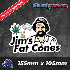 Jims Fat Cones Sticker Funny Laptop Car Window Bumper 4x4 Decal ute