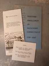 Historic Dwellings in Westport CT / 1977 1st w/ Errata + 1980 Wheeler Brochure