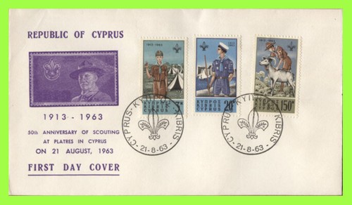 Cyprus 1963 Scouts 50th Anniversary set on u/a First Day Cover