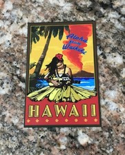Aloha Waikiki Sticker - Hawaii Oahu Hula Girl Diamond Head Hawaiian Islands Aloha Waikiki Sticker - Hawaii Oahu Hula Girl Diamond Head Hawaiian Islands