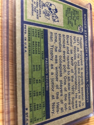 1972 Topps ROGER STAUBACH Football Dallas Cowboys HOF Rookie RC - Creased - Picture 12 of 15