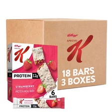 Kellogg's Special K Strawberry Protein Meal Bars 18 Count 12g Protein Snack