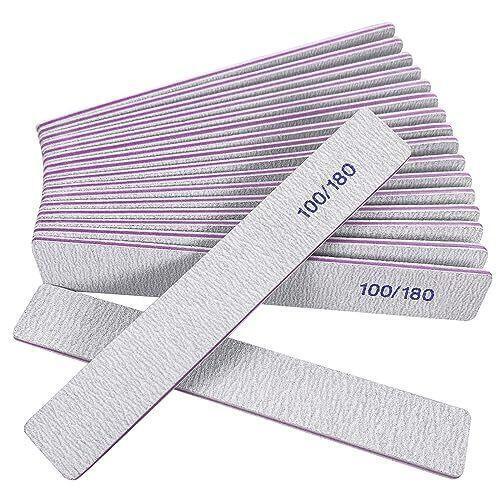 Nail Files 12 Pack 100/180 Grit Emery Boards Nail File for Natural Nails and ...