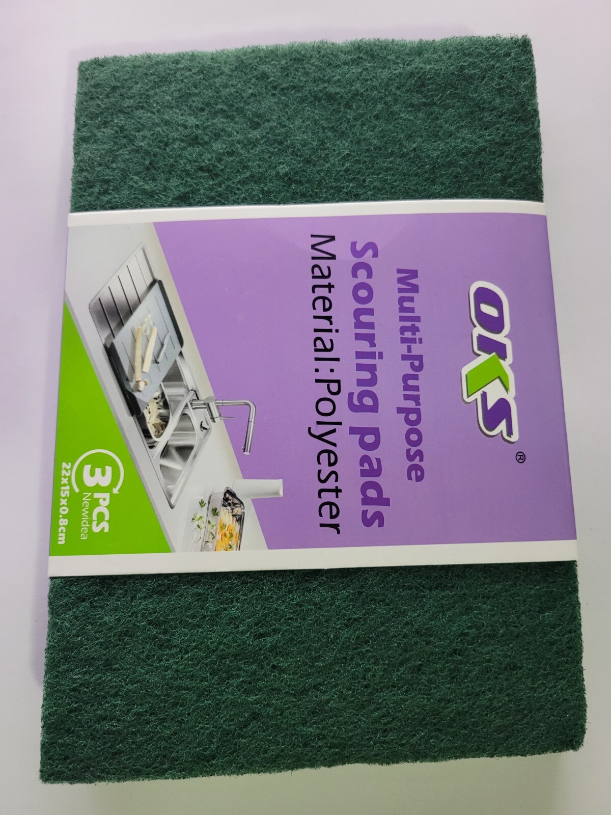 OKS Multi-Purpose 3pcs Scouring Pad Non-Scratch Scrub Pads 6″x8″ for Kitchen