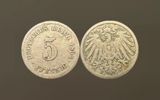 M&uuml;nze Deutsches Reich Kaiserreich 5 Pfennig 1894 J