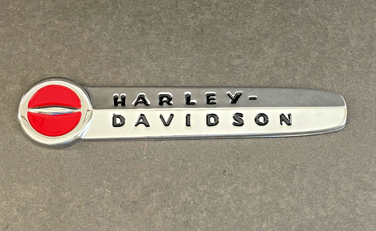 Harley Davidson gas tank 1947-1950 emblem chrome red, man cave