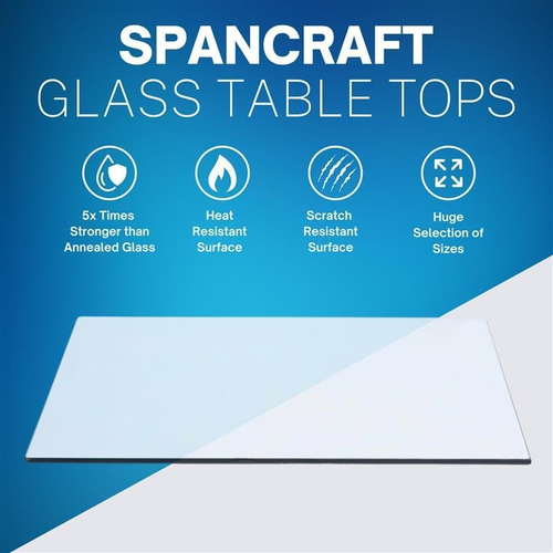 15" X 30" Rectangle Clear Tempered Glass Table Top 3/8" Thick - Flat Polish Edge - Picture 4 of 5
