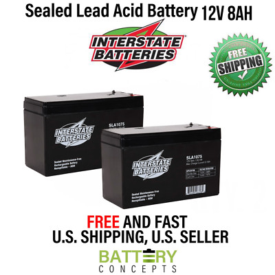 INTERSTATE Batteries 12V 8AH Rechargeable SLA AGM Battery for Razor E200 Scooter