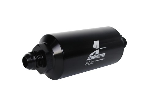 Aeromotive 10 Micron Black Fuel Filter w/ AN-08 Male Ports & Microglass Element - Picture 2 of 5