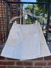 Vintage 60s Lightwash Denim Skort Pocket Cute Groovy Staple Mini 25 FLAWS