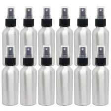 4 fl oz Aluminum Bottle w/ Black Spray Cap FREE SHIPPING - GreenHealth