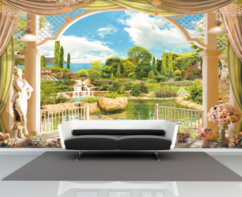 3D European Garden Landscape Self-Adhesive Wall Murals Poster XXL Wallpaper - Picture 3 of 5
