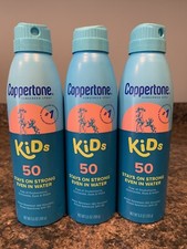 3x Coppertone Kids Sunscreen Spray, SPF 50 5.5 Oz Each Exp 05/2025  New
